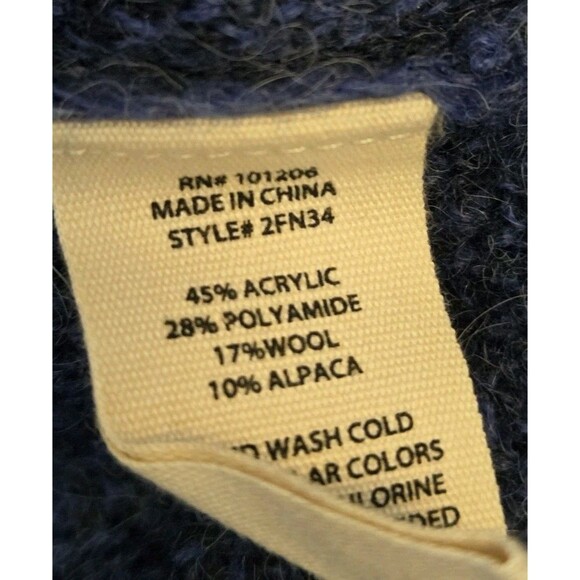 Soft Surroundings Sweater Womens M Turtleneck Jacquard Blue Aztec Wool Alpaca - Picture 7 of 7